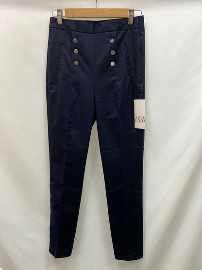 ZARA.Pantalones pinza azul marino T.S