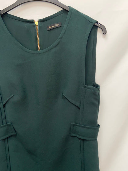 MASSIMO DUTTI. Vestido verde corto T.38