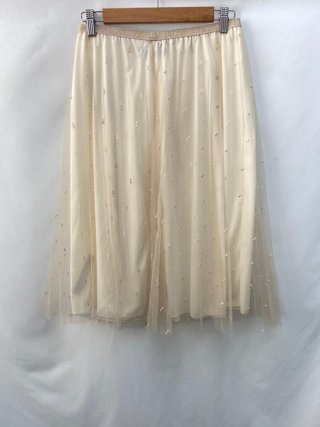 ZARA. Falda beige tull T.M