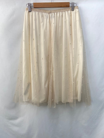 ZARA. Falda beige tull T.M