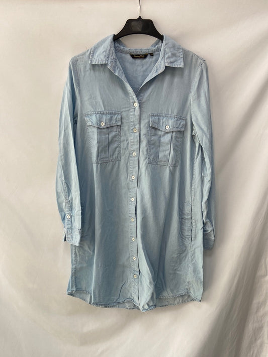 MASSIMO DUTTI.Vestido denim clarito t.36
