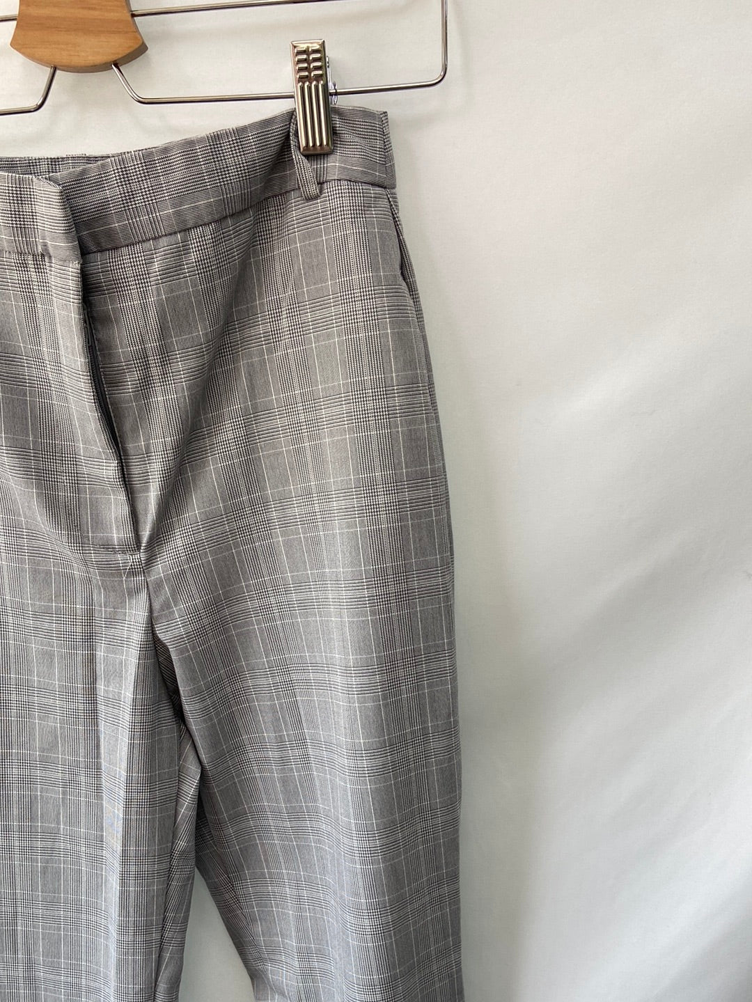 ZARA.Straight houndstooth trousers S.34