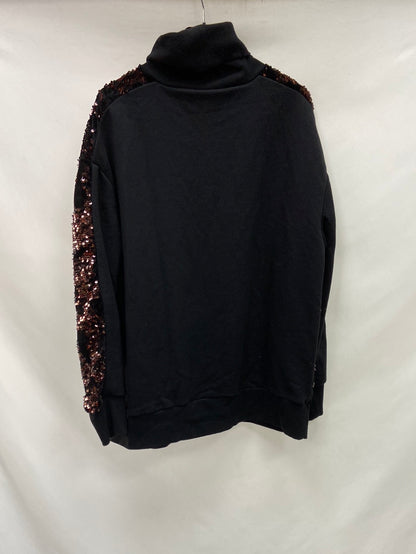 ZARA.Jersey negro lentejuelas T.M