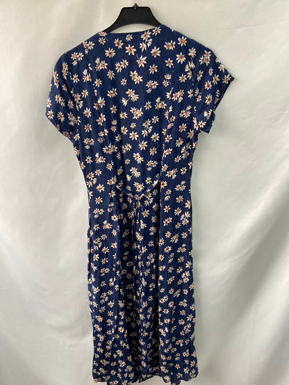 OTRAS.Vestido midi azul abotonado T.10(m)