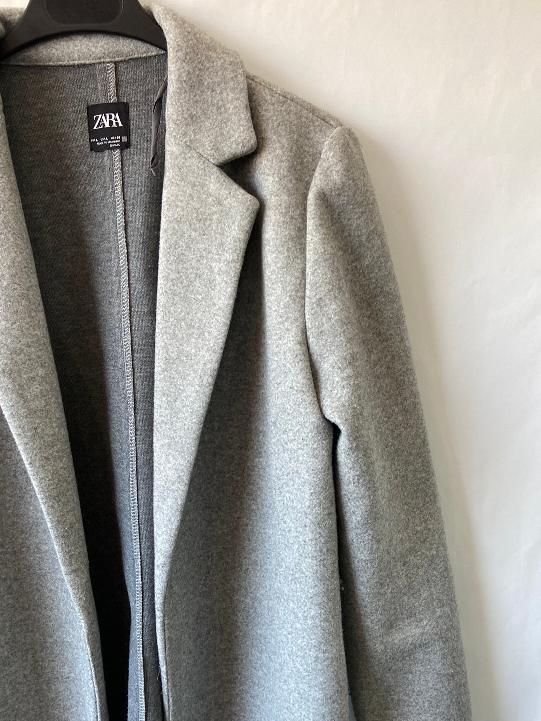 ZARA.Abrigo paño gris T.L(m)