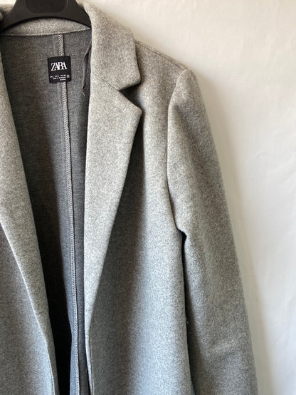 ZARA.Abrigo paño gris T.L(m)