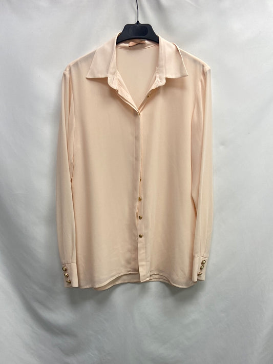 BIMANI. Blusa rosa palo fluida T.m