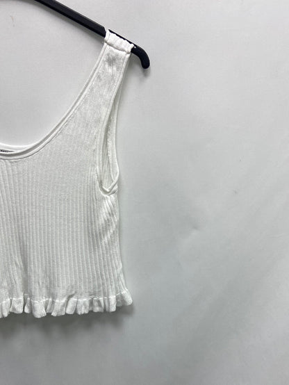 ZARA.Croptop punto canalé T.M