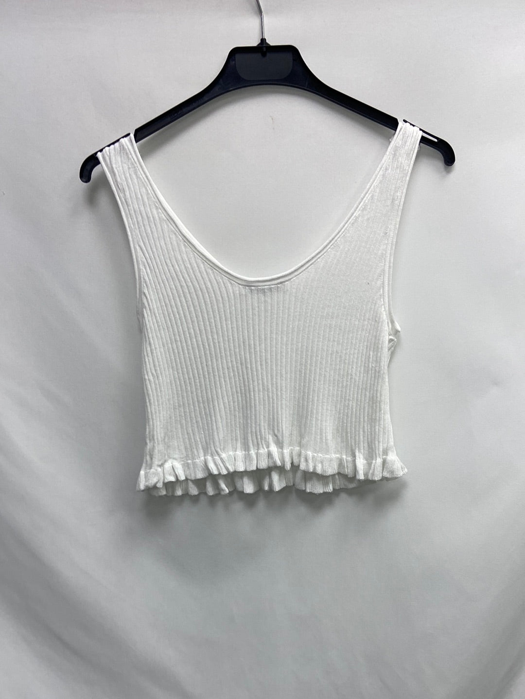 ZARA.Croptop punto canalé T.M