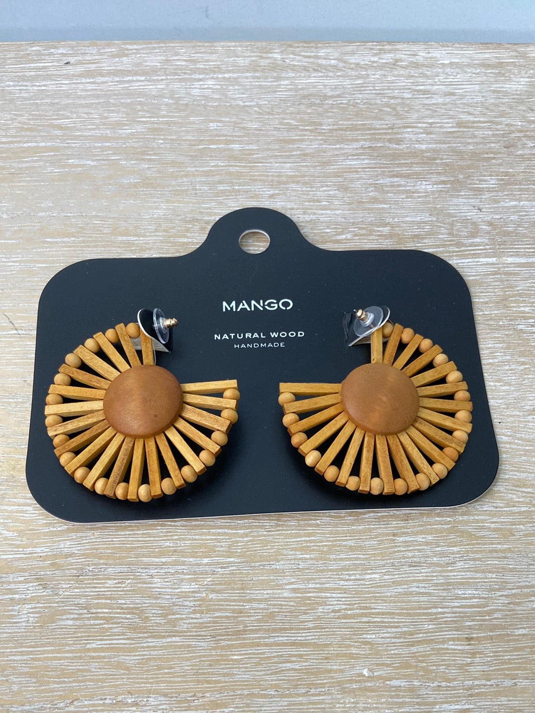 MANGO.Pendientes maxi madera