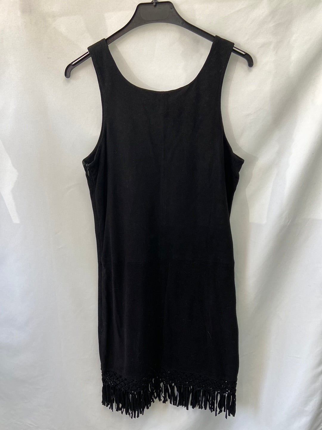 MAJE.Black suede dress with fringes S.2(m)