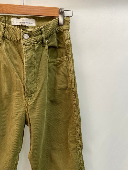 GOLDENGOOSE.Pantalones verdes rectos pana T.36