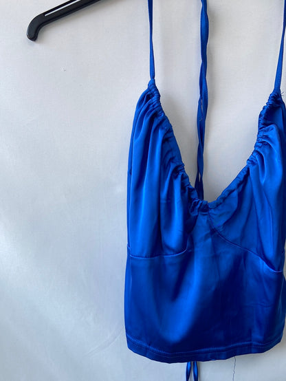 NANA.Top azul satinado T.38(36)