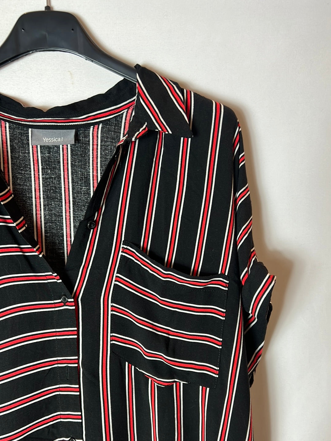 C&A. Blusa manga corta fluida rayas. T 38