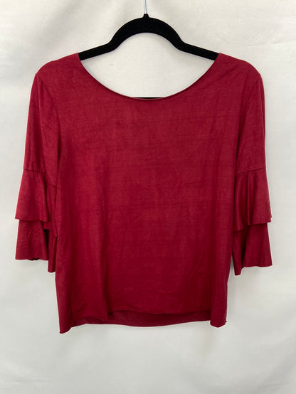 MULAYA.Camiseta burdeos antelina T.M