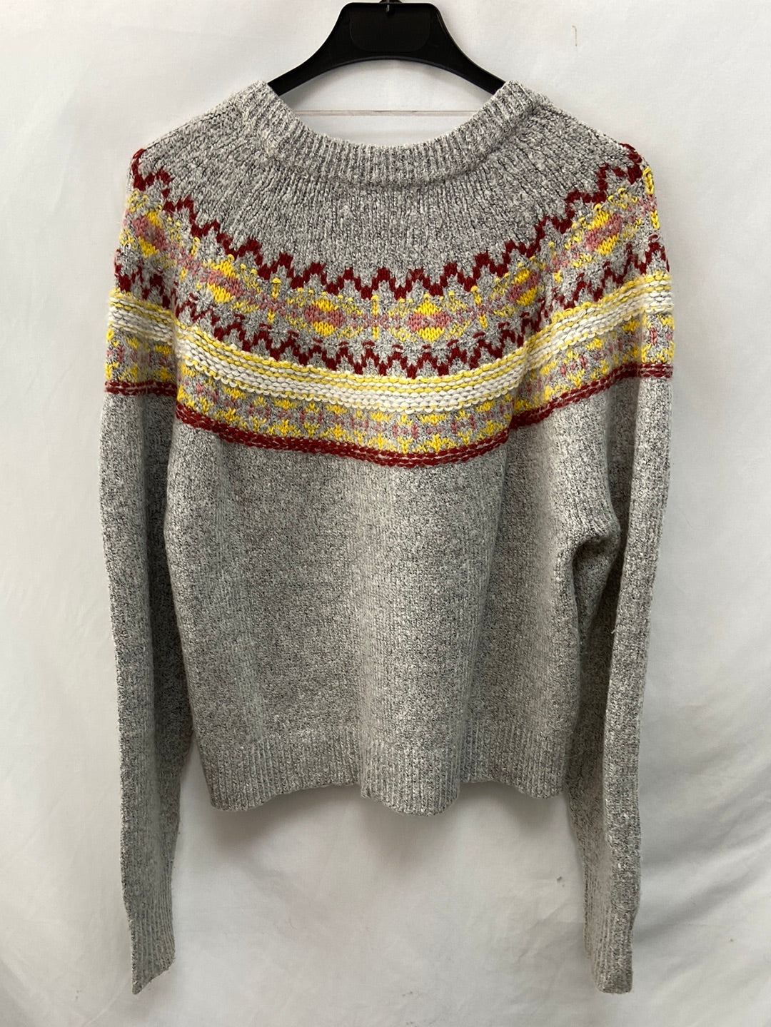 PULL&BEAR.Jersey gris dibujo T.M