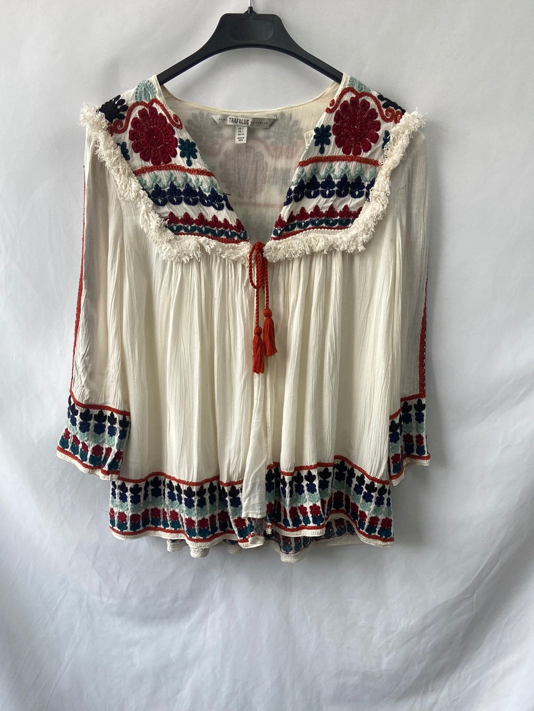 ZARA.Blusón bordado T.S