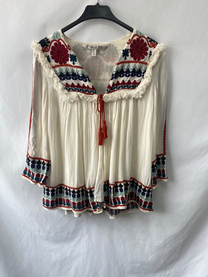 ZARA.Blusón bordado T.S