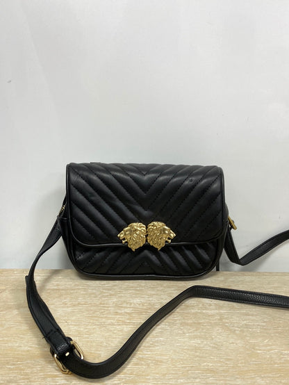 ZARA.Bolso negro arreglado bandolera