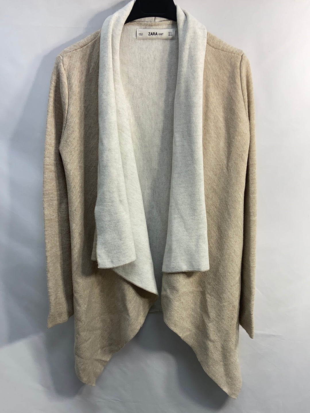 ZARA.Cardigan punto picos beige T.S