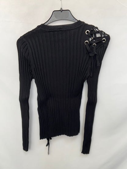 ZARA.Camiseta canalé cuerdas T.m