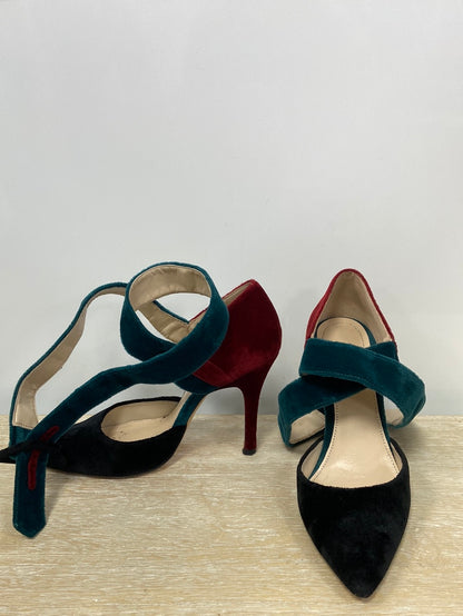 ZARA. zapatos terciopelo tricolor T.38