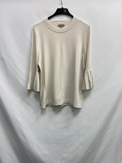 COS. Camiseta beige tablas T.m