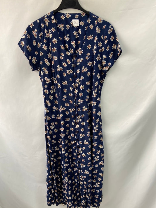 OTRAS.Vestido midi azul abotonado T.10(m)