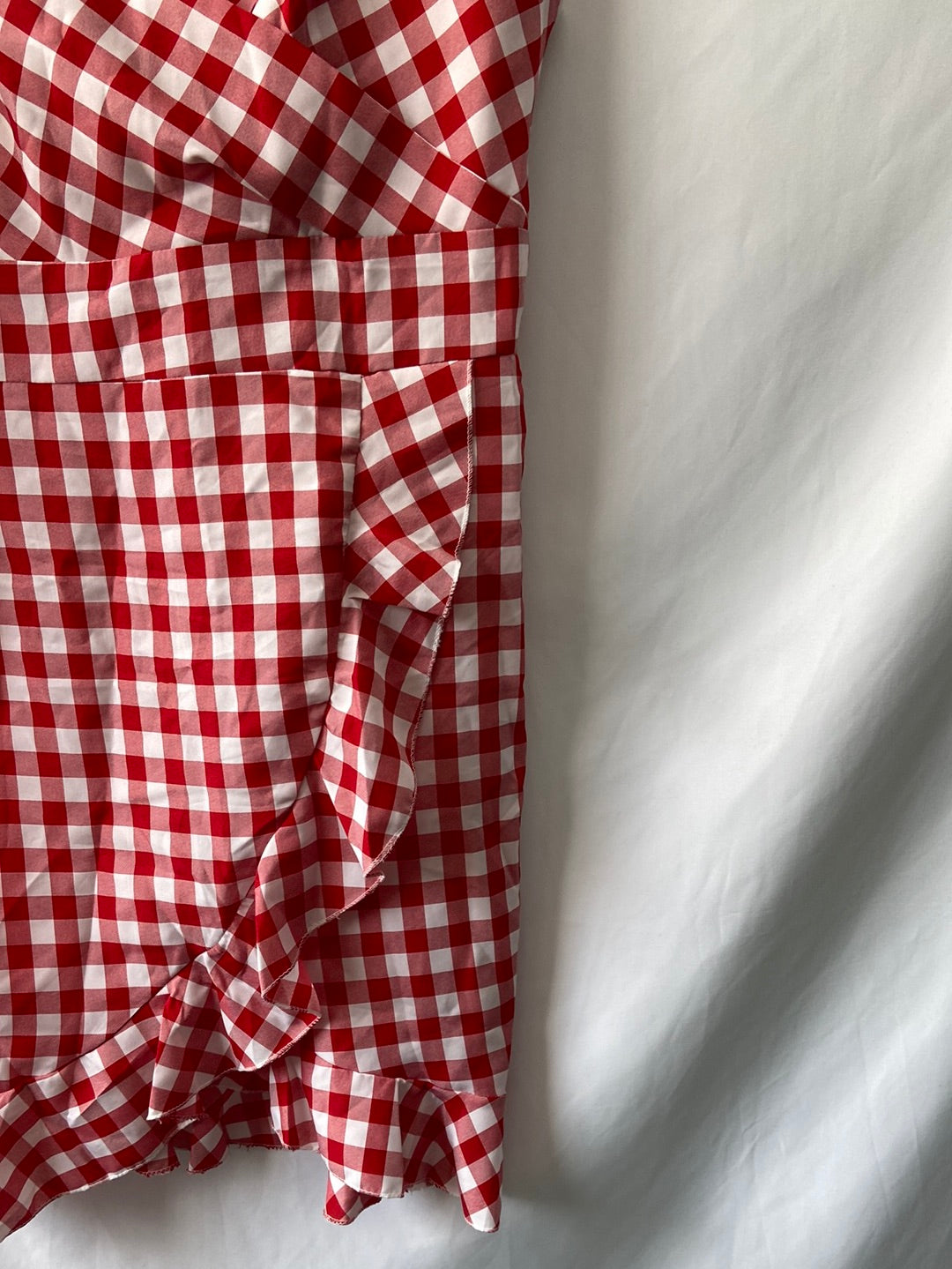 OTHERS. Checked wrap dress S.XL