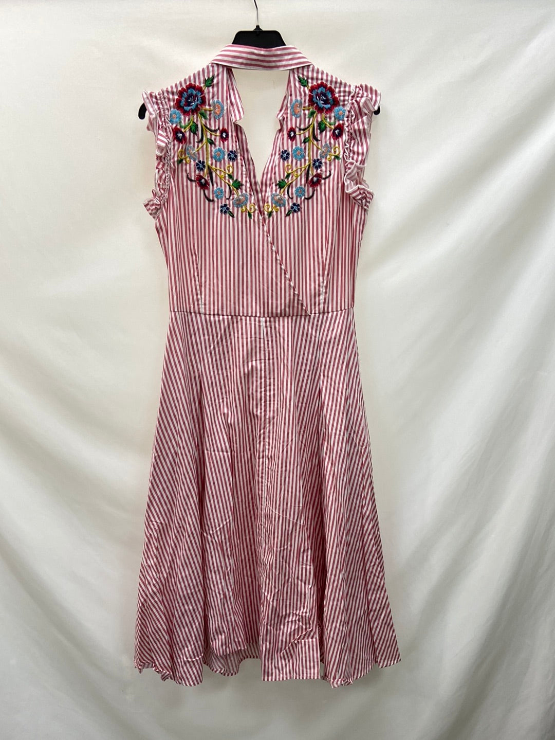 OTRAS.Vestido midi rayas bordado tu (s/m)