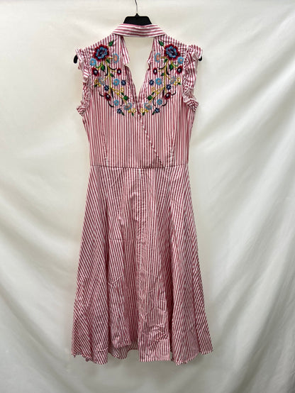 OTRAS.Vestido midi rayas bordado tu (s/m)