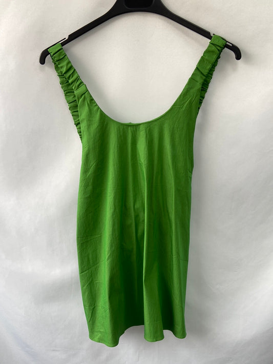 MANGO.Top verde espalda cruzada T.L