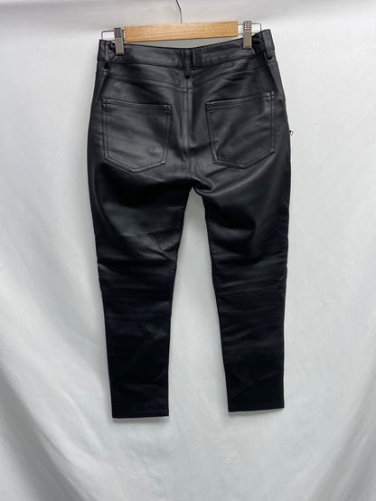 MANGO.Leatherette trousers with zippers, size 38