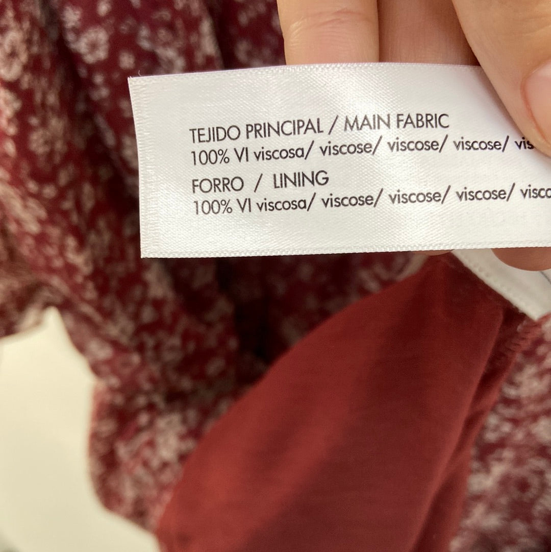 BROWNIE. Vestido burdeos flores T.s/m