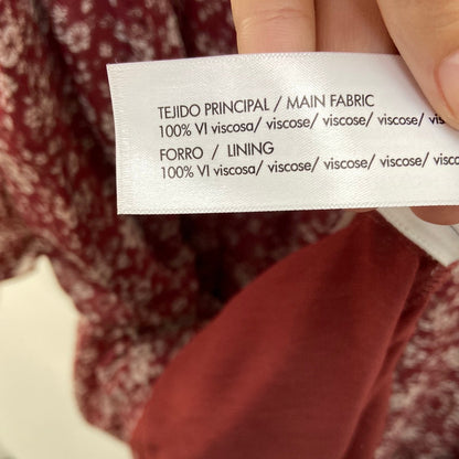 BROWNIE. Vestido burdeos flores T.s/m