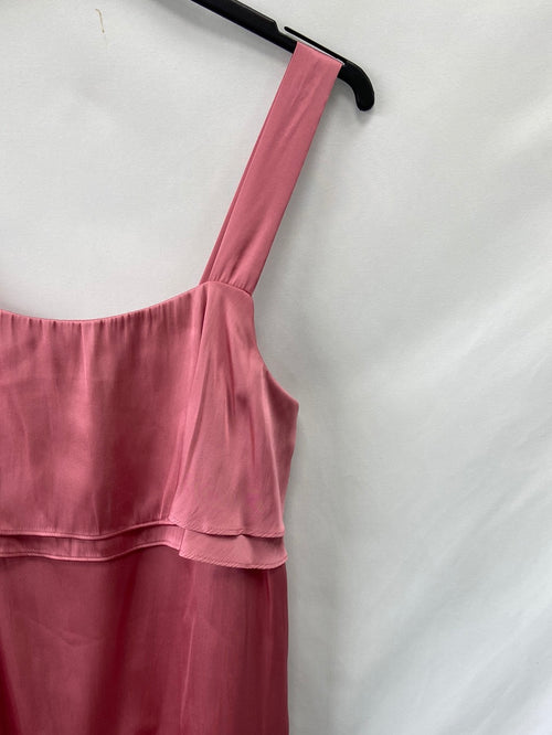 H&M.Vestido rosa satinado T.34