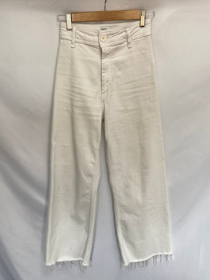 ZARA.Pantalones blancos culotte T.34