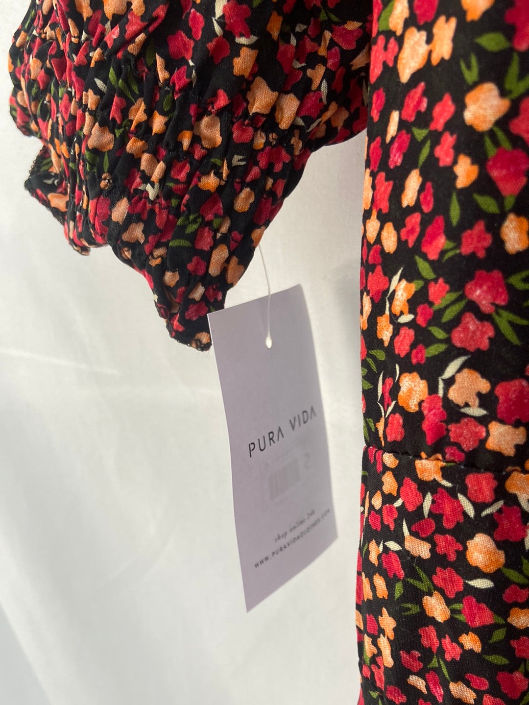 PURA VIDA.Vestido largo flores T.S