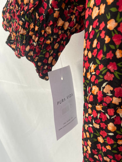 PURA VIDA.Vestido largo flores T.S