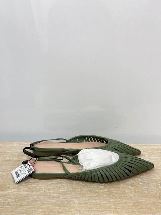 ZARA. Bailarina destalonada verde  T.37