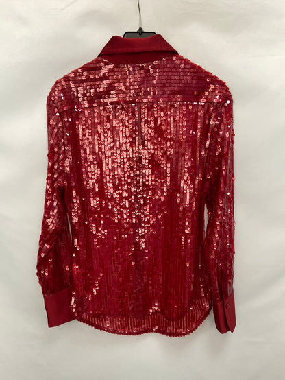 ZARA.Camisa lentejuelas rojas T.S