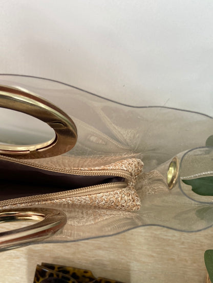 OTHERS. Transparent and raffia handbag