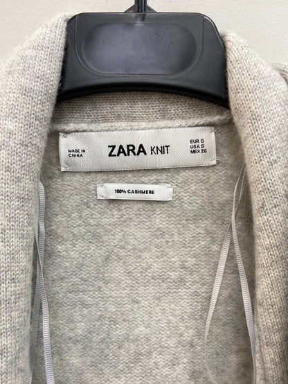 ZARA.Cárdigan largo gris 100% cashmere T.s