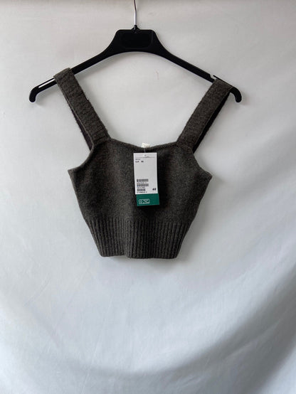 H&M.Croptop gris T.xs