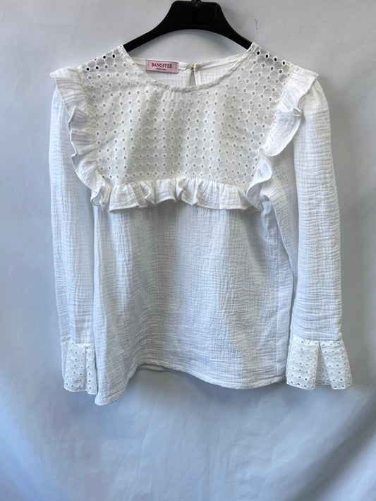 BANOFEE.White textured blouse Ts