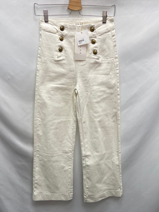 AMEÉ.Pantalones blancos rectos tobilleros T.s