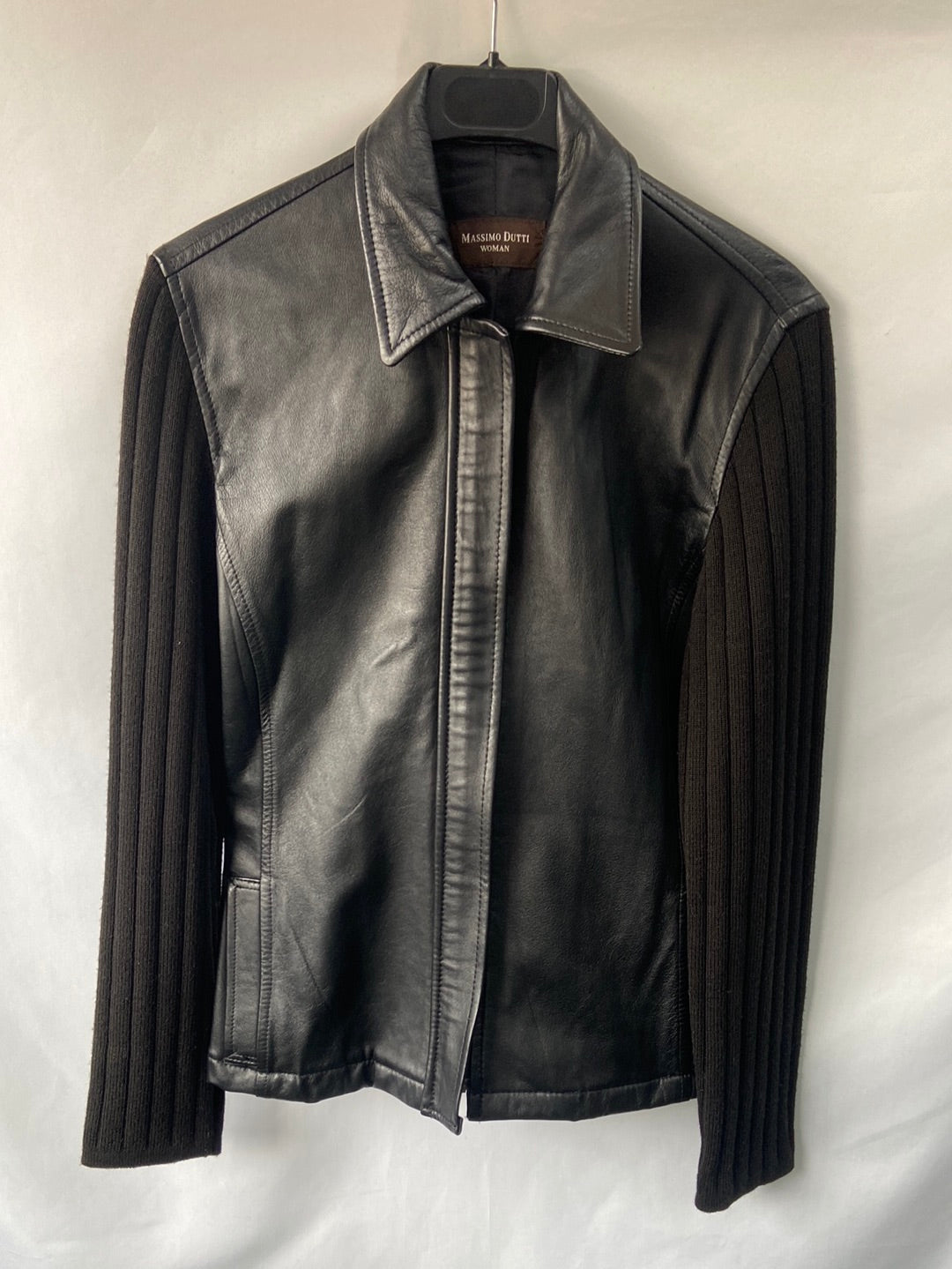 Market.MASSIMO DUTTI.Chaqueta piel y punto T.s