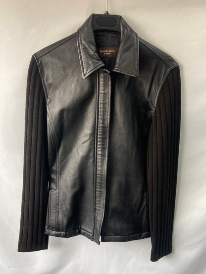 Market.MASSIMO DUTTI.Chaqueta piel y punto T.s