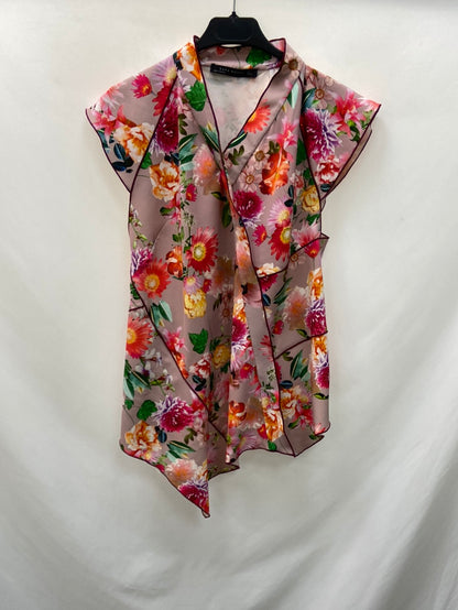 ZARA.Blusa corte oriental T.L