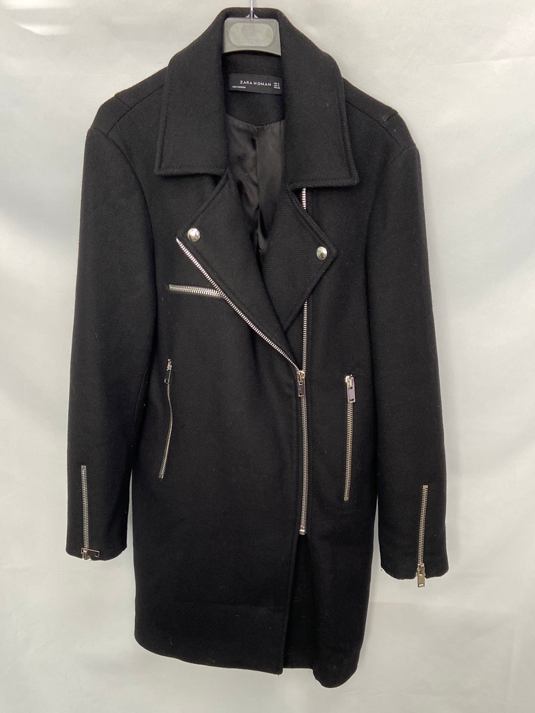 ZARA.Abrigo largo paño T.M